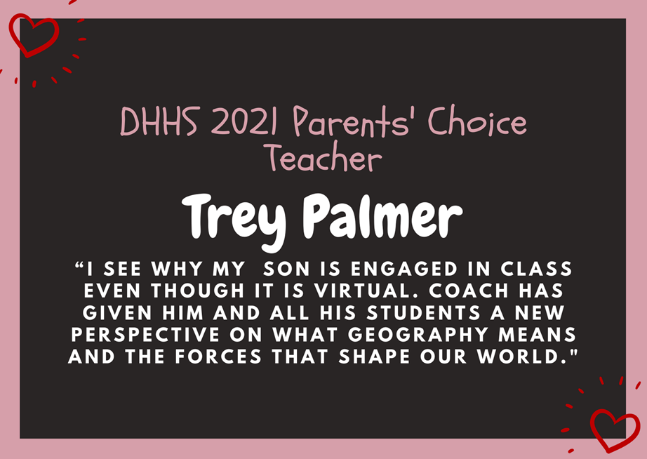 Parents choice teacher Trey Palmer
